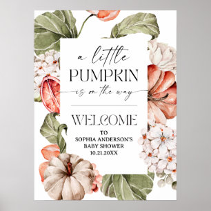 A Little Pumpkin Baby Shower Welcome Poster