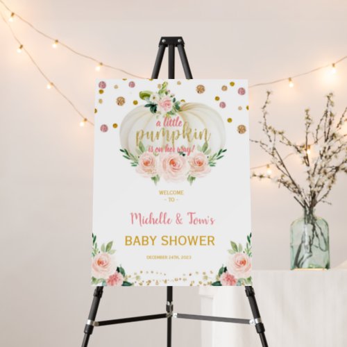 A Little Pumpkin Baby Shower Welcome Sign