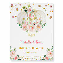 A Little Pumpkin Baby Shower Welcome Sign