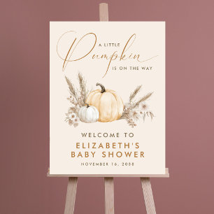 A Little Pumpkin Baby Shower Welcome Sign