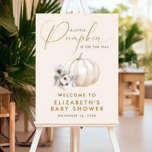 A Little Pumpkin Baby Shower Welcome Sign