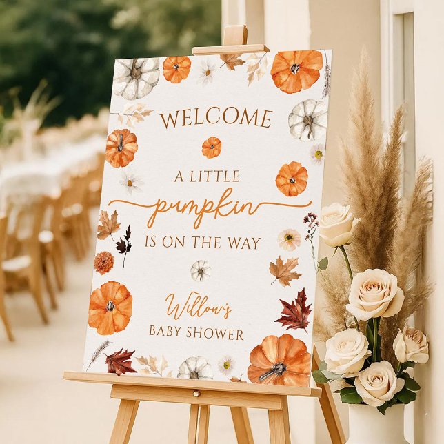 A Little Pumpkin Baby Shower Welcome Sign (Creator Uploaded)