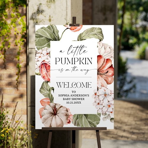 A Little Pumpkin Baby Shower Welcome Sign