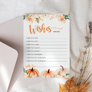 A Little Pumpkin Baby Shower Wishes For Baby Card