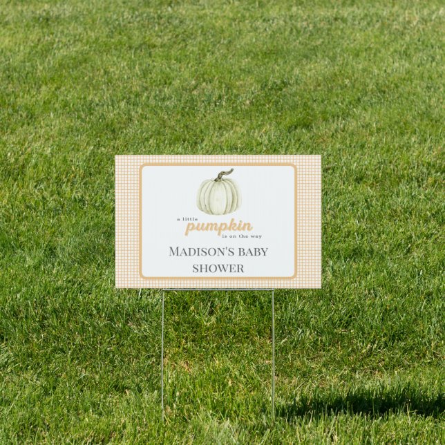 A Little Pumpkin Baby Shower Yard Sign (Insitu)