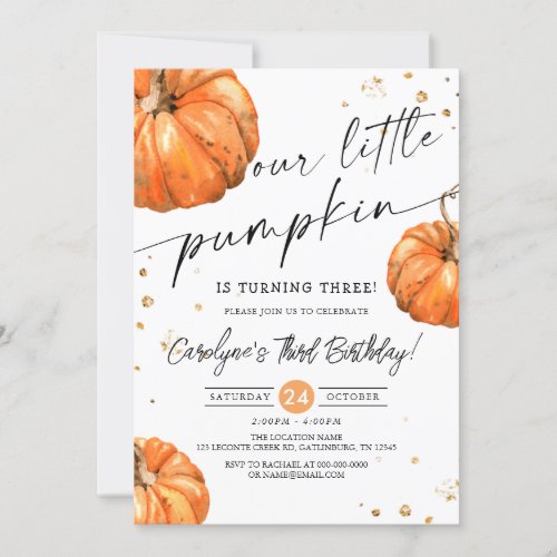 A Little Pumpkin Birthday Party Baby Shower Invita Invitation