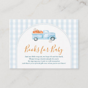 A Little Pumpkin Blue Truck Gingham Books for Baby Enclosure Card