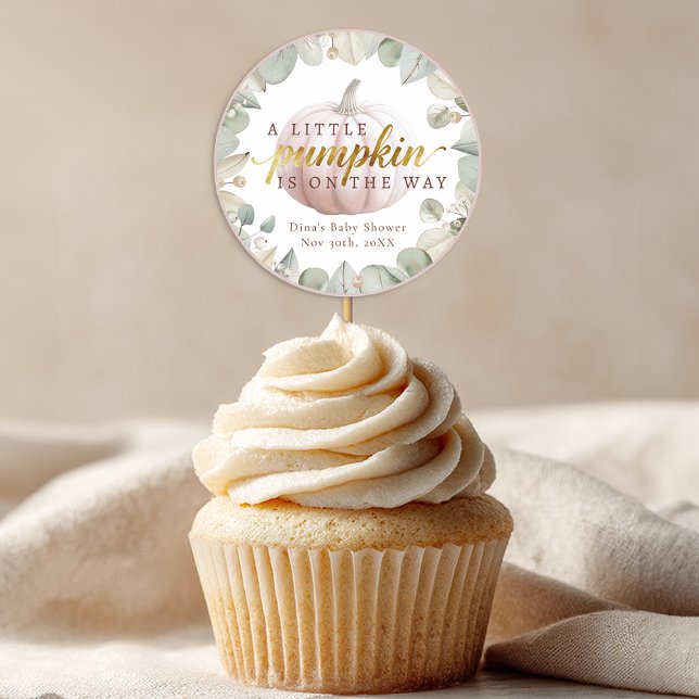 A Little Pumpkin Blush Fall Baby Shower Favor Stic Classic Round Sticker (Baby Shower Favor Sticker)