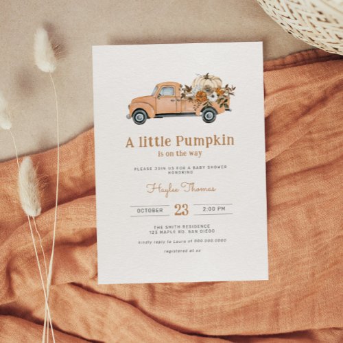 A little Pumpkin Boho Baby Shower Invitation