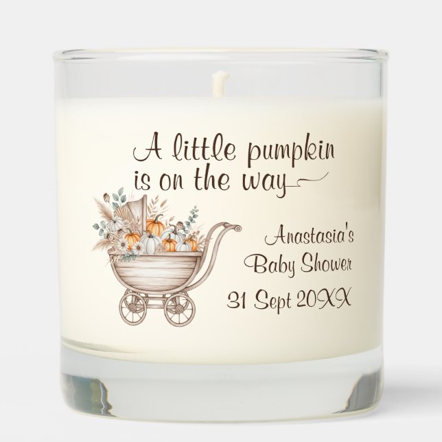 A Little Pumpkin Boho Baby Shower Scented Candle (Front)