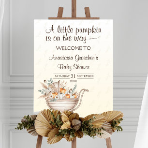 A Little Pumpkin Boho Baby Shower Welcome Foam Board
