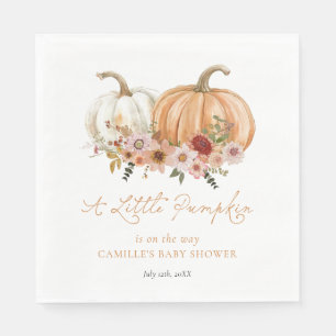 A Little Pumpkin Boho Floral Baby Shower Napkins