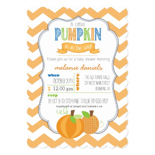 A Little Pumpkin Boy Baby Shower Invitation | Zazzle