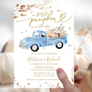 A Little Pumpkin Boy Baby Shower Invitation