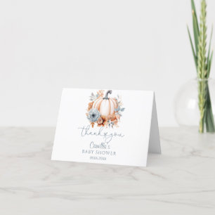 A Little Pumpkin Boy Baby Shower Thank You Card