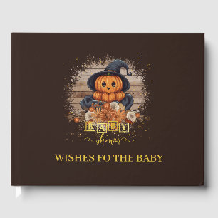 A Little Pumpkin Cute Kawaii Glitters Baby Shower Guest Book