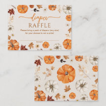 A Little Pumpkin Diaper Raffle Enclosure Card