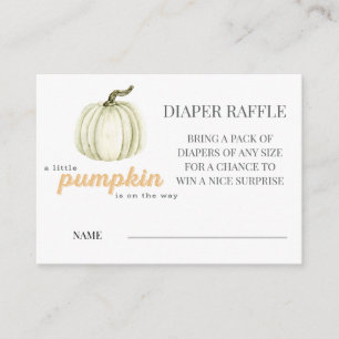 A Little Pumpkin Diaper Raffle Ticket Enclosure Card