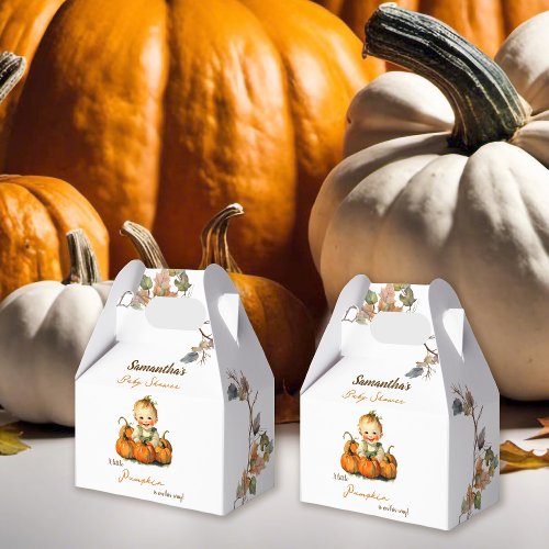 A Little Pumpkin Fall Autumn Baby Shower Favor Boxes