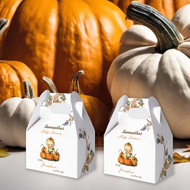 A Little Pumpkin Fall Autumn Baby Shower Favor Boxes (Creator Uploaded)