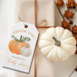 A Little Pumpkin Fall Autumn Baby Shower  Gift Tags<br><div class="desc">Celebrate the arrival of your little pumpkin with this charming gender-neutral fall baby shower invitation. Perfect for couples who want to share the joy of their new addition with family and friends. The cocktail napkins features a watercolor design with greenery and autumn leaves, and cute little pumpkins to announce that...</div>