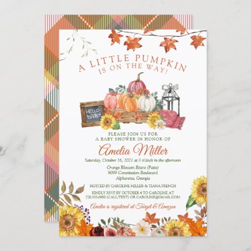 A Little Pumpkin Fall Autumn Baby Shower Invitatio Invitation