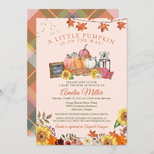 A Little Pumpkin Fall Autumn Baby Shower Invitation