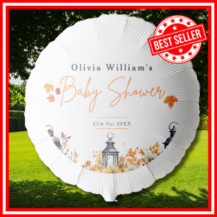 A Little Pumpkin Fall Autumn Floral Baby Shower Balloon