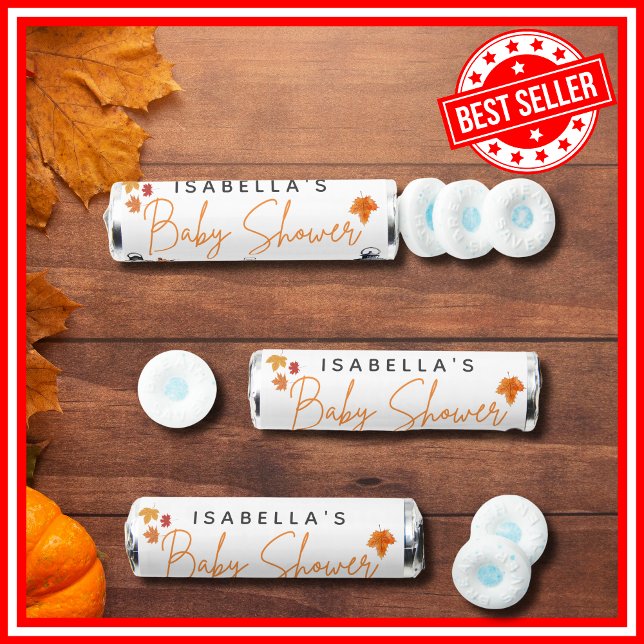 A Little Pumpkin Fall Autumn Floral Baby Shower Breath Savers® Mints (A Little Pumpkin is on the Way Fall Autumn Floral Baby Shower Breath Savers® Mints )