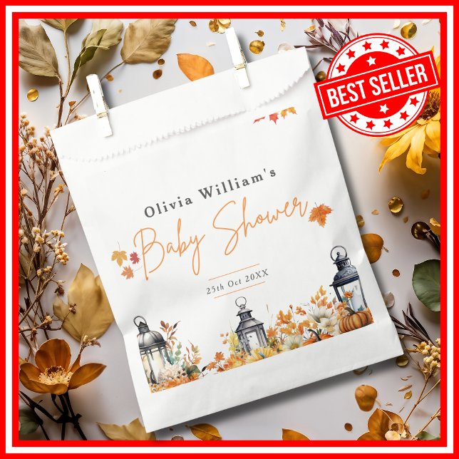 A Little Pumpkin Fall Autumn Floral Baby Shower Favor Bag (A Little Pumpkin is on the Way Fall Autumn Floral Baby Shower Favor Bags)