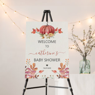 A Little Pumpkin Fall Autumn Floral Baby Shower Foam Board