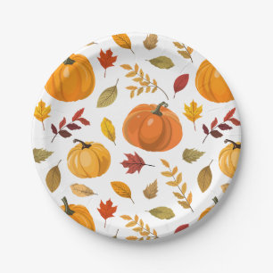 A Little Pumpkin Fall Autumn Floral Baby Shower Paper Plates