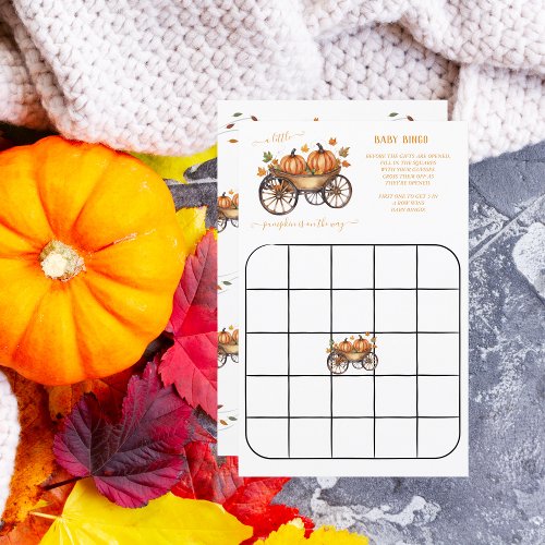 A Little Pumpkin Fall Baby Showe Bingo Game