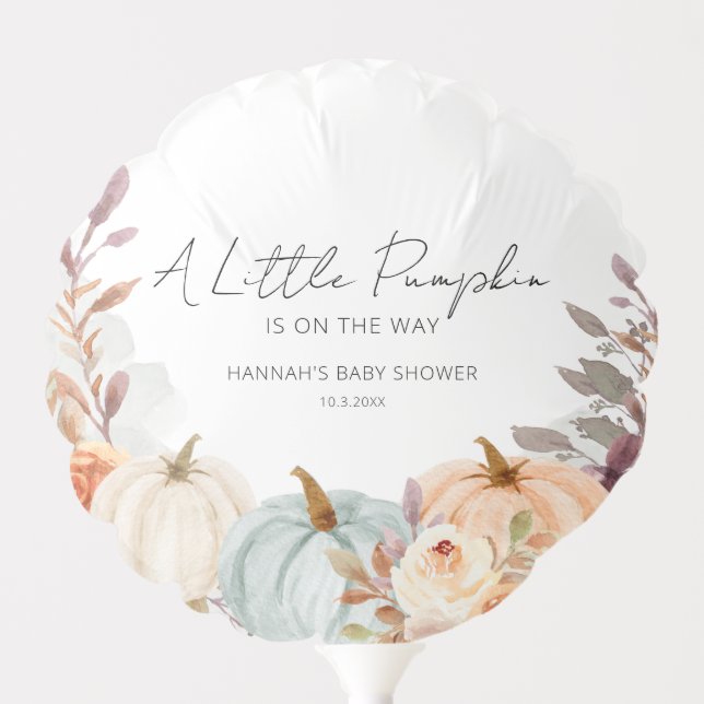 A Little Pumpkin Fall Baby Shower Balloon (Front)