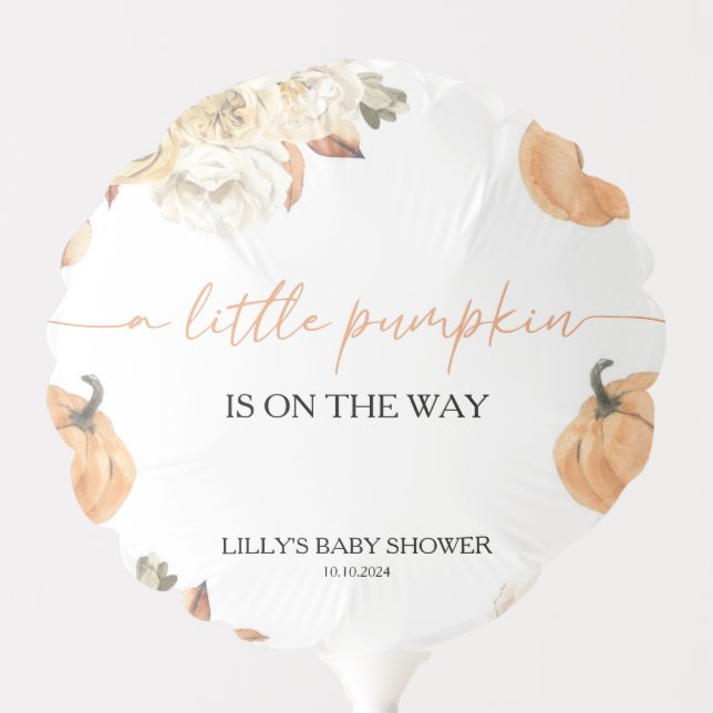 A Little Pumpkin Fall Baby Shower  Balloon (Front)