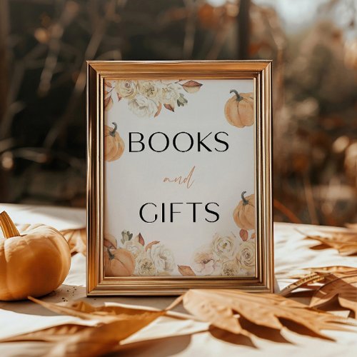 A Little Pumpkin Fall Baby Shower Books And Gifts Pedestal Sign