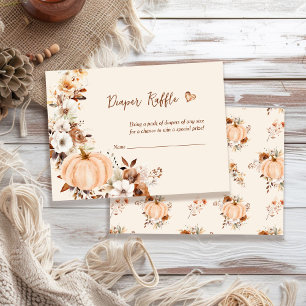 A Little Pumpkin Fall Baby Shower Diaper Raffle Enclosure Card