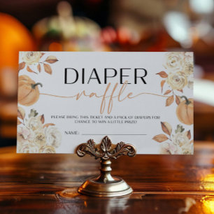 A Little Pumpkin Fall Baby Shower Diaper Raffle Enclosure Card