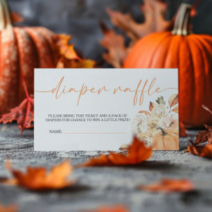 A Little Pumpkin Fall Baby Shower Diaper Raffle Enclosure Card