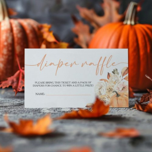 A Little Pumpkin Fall Baby Shower Diaper Raffle Enclosure Card