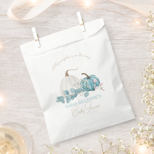 A Little Pumpkin Fall Baby Shower Favor Bag (Clipped)