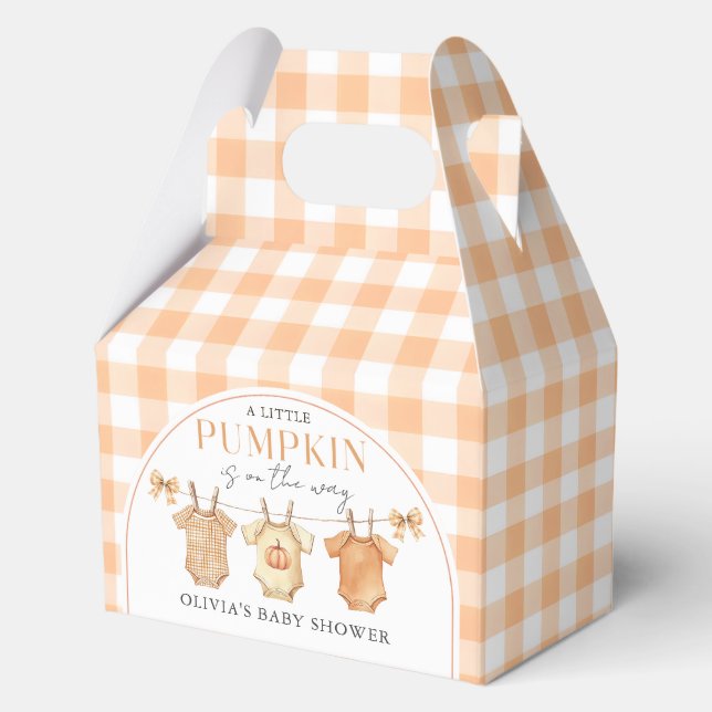 A Little Pumpkin Fall Baby Shower Favor Box (Front)