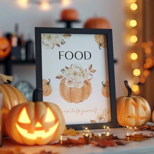 A Little Pumpkin Fall Baby Shower Food Sign