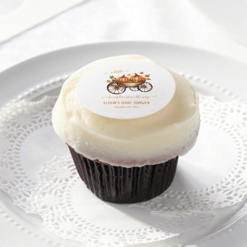 A Little Pumpkin Fall Baby Shower Gender Neutral Edible Frosting Rounds