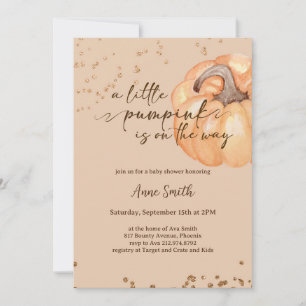 A Little Pumpkin Fall Baby Shower Gender Neutral Invitation
