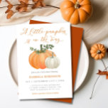 A Little Pumpkin Fall Baby Shower | Gender Neutral Invitation<br><div class="desc">Celebrate the arrival of your little pumpkin with this charming gender-neutral fall baby shower invitation. Perfect for couples who want to share the joy of their new addition with family and friends. The invitation features a watercolor design with greenery and autumn leaves, and cute little pumpkins to announce that a...</div>