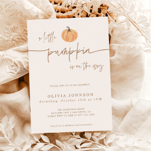 A Little Pumpkin Fall Baby Shower   Gender Neutral Invitation
