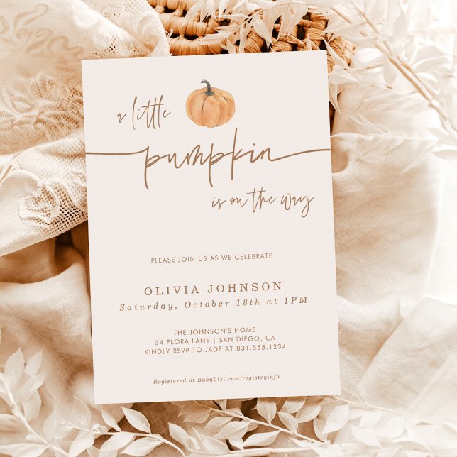 A Little Pumpkin Fall Baby Shower | Gender Neutral Invitation (Creator Uploaded)