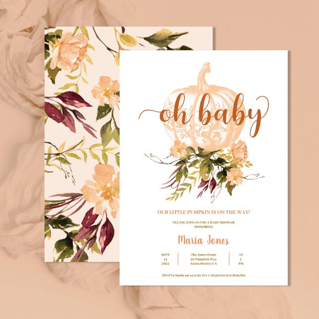 A Little Pumpkin Fall Baby Shower Gender Neutral Invitation (Creator Uploaded)