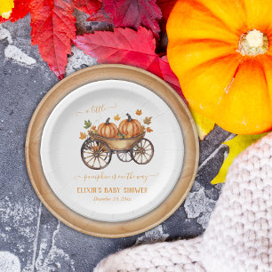 A Little Pumpkin Fall Baby Shower Gender Neutral Paper Plates